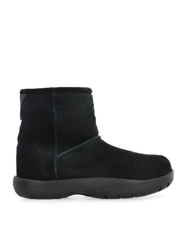 Triangle Logo Suede Ankle Boots