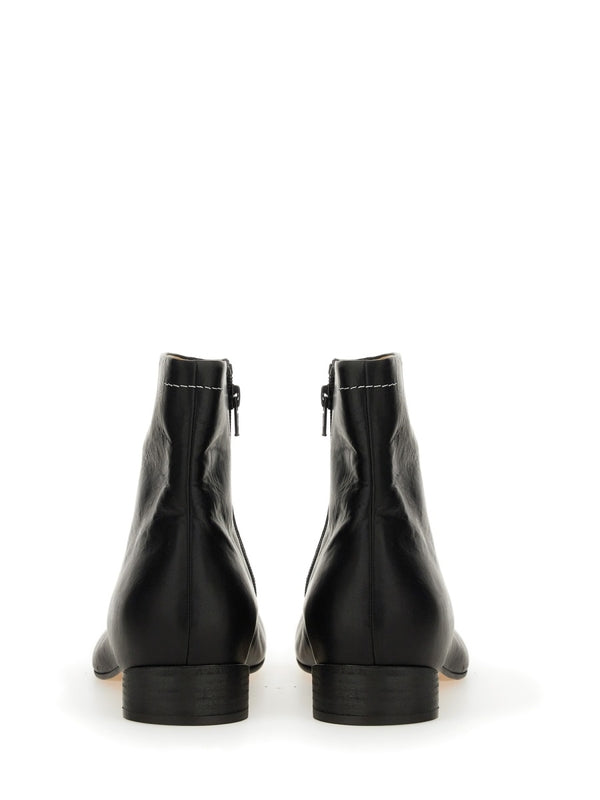 Black Leather Ankle Boots