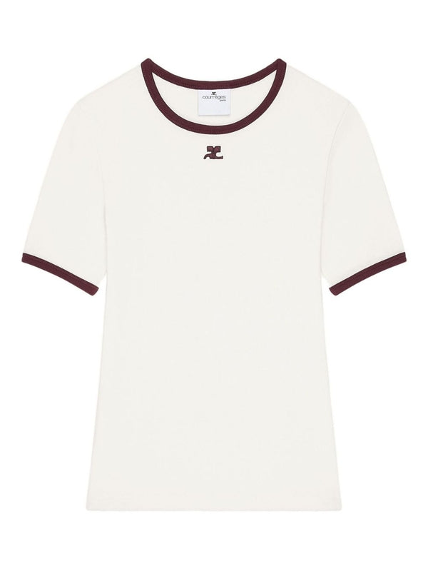Courrèges Ivory Short Sleeve T-Shirt