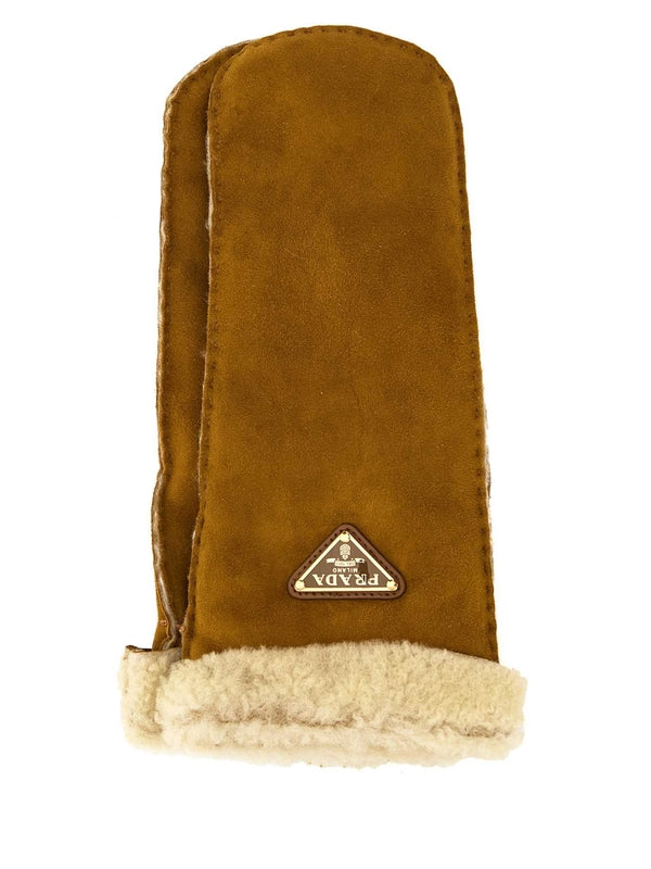 Triangle Logo Suede Gloves