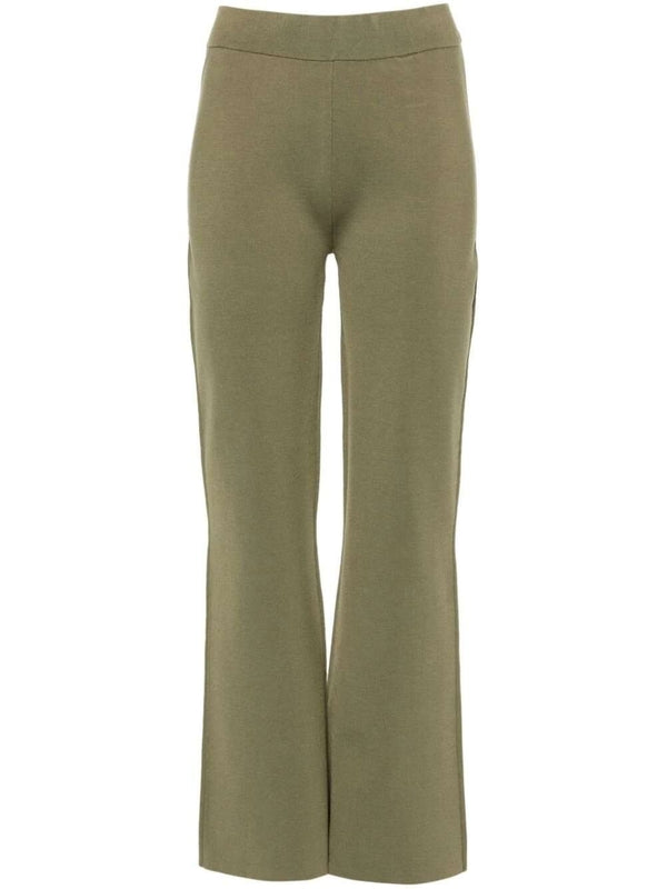 straight stretch-silk trousers Trousers