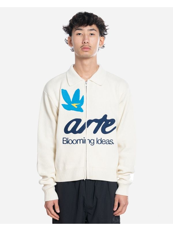 Logo Zip-Up Cotton Cardigan