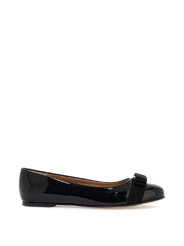 Varina Bow Leather Flat Shoes - Jente