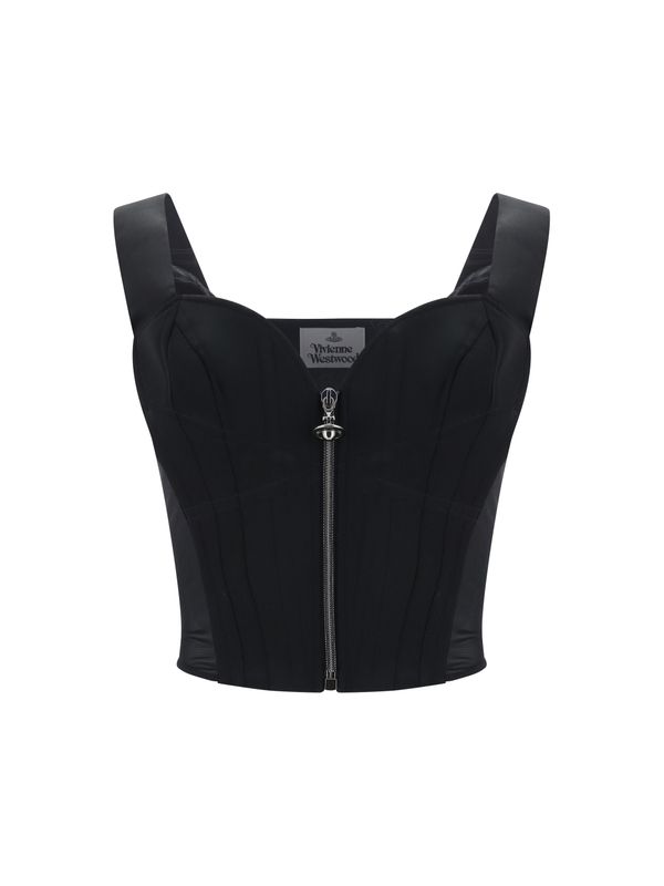 Zip-up Bustier Top