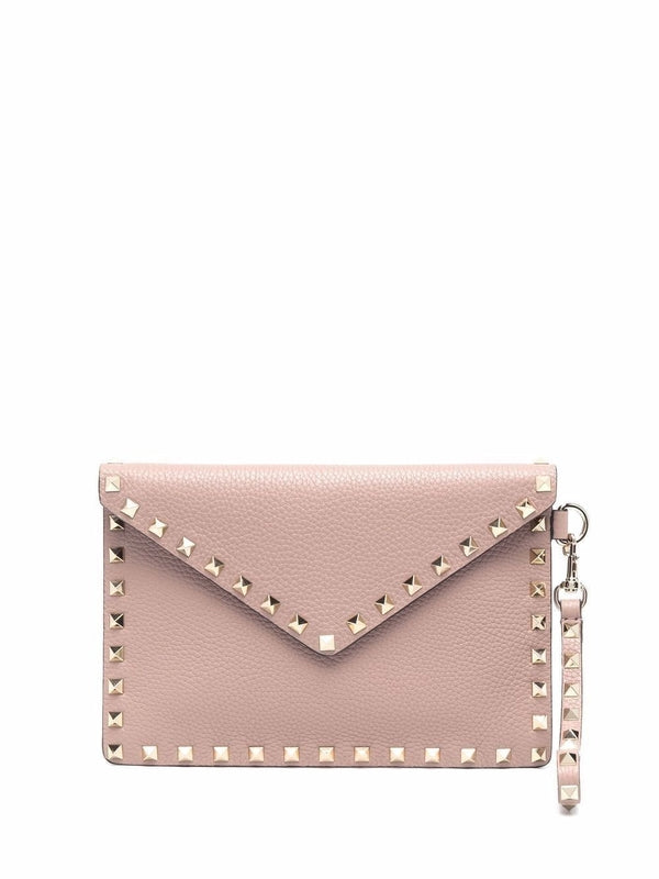 Rockstud Leather Clutch