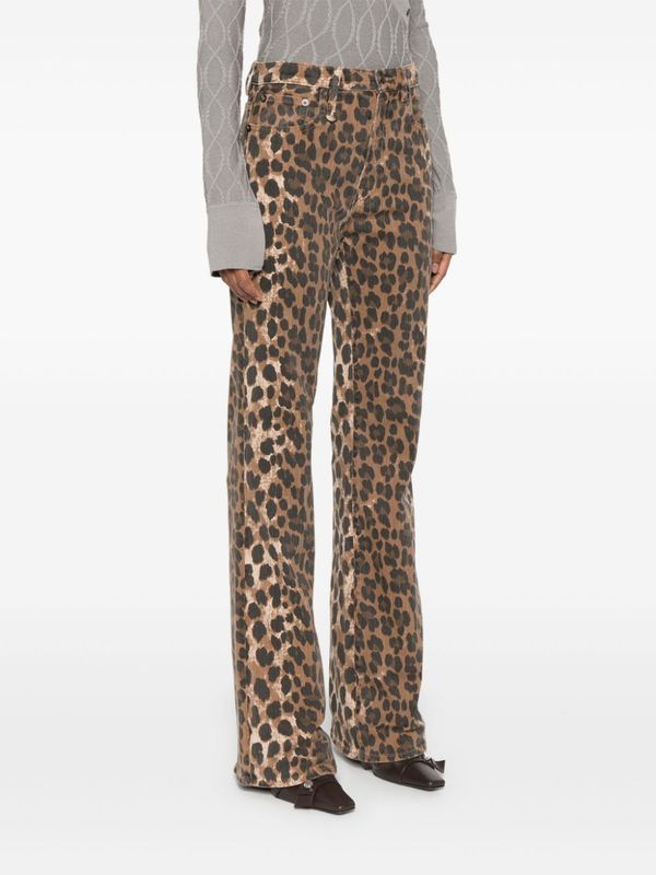 Jane Leopard Printing Denim
  Pants