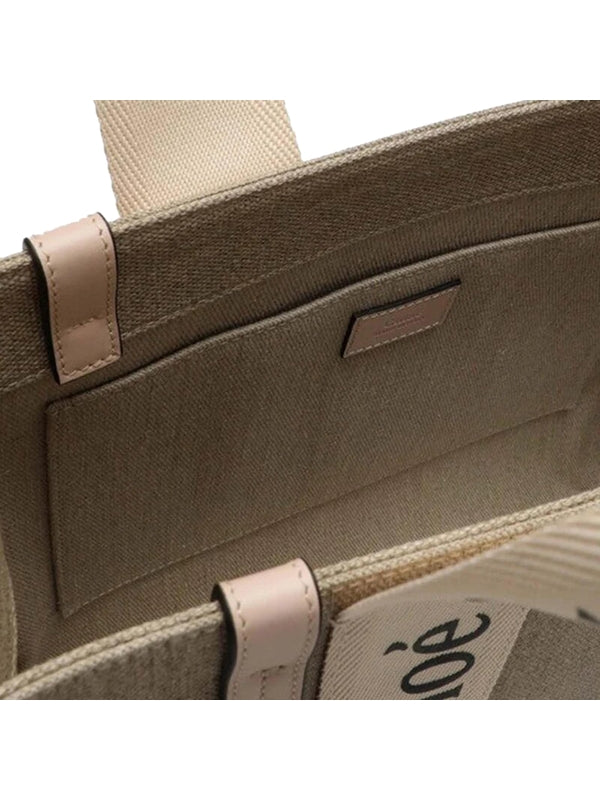 Woody Logo Canvas Medium Tote Bag