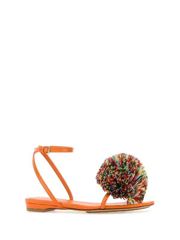 Adam Pom-pom Lambskin Sandals