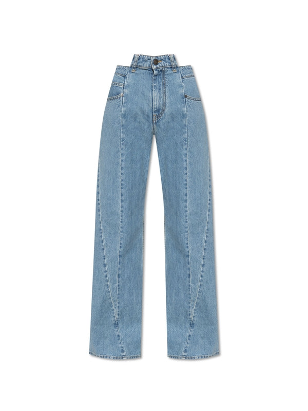 Waist Cutout Denim Pants