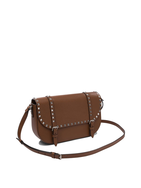 Rockstud Leather Messenger Crossbody Bag