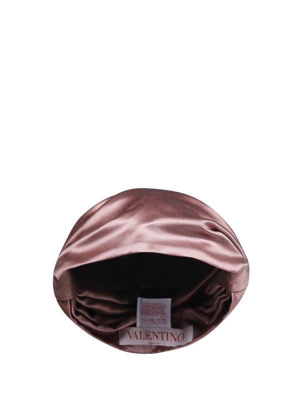 V Metal Logo Silk Turban