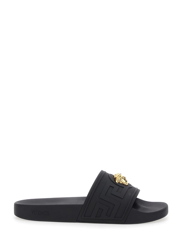 Versace Black Slides