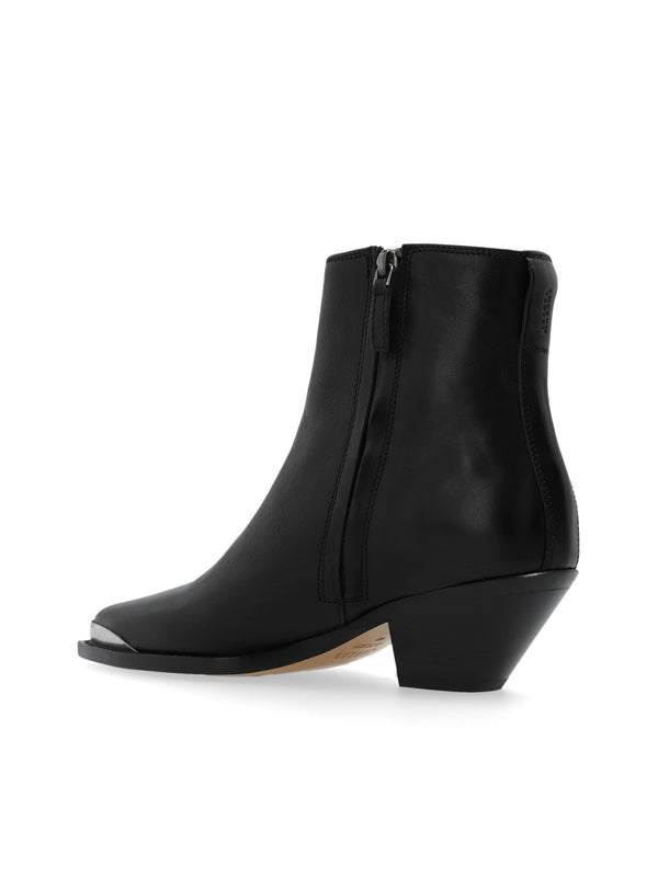 Adnae Metal Toe Leather Ankle Boots