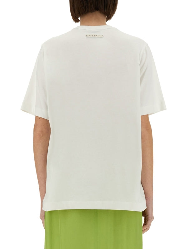 Pocket Detail Cotton Silk T-Shirt