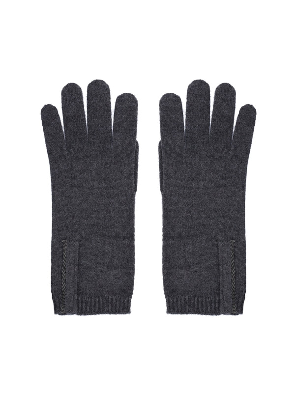 Monili Detail Cashmere Gloves