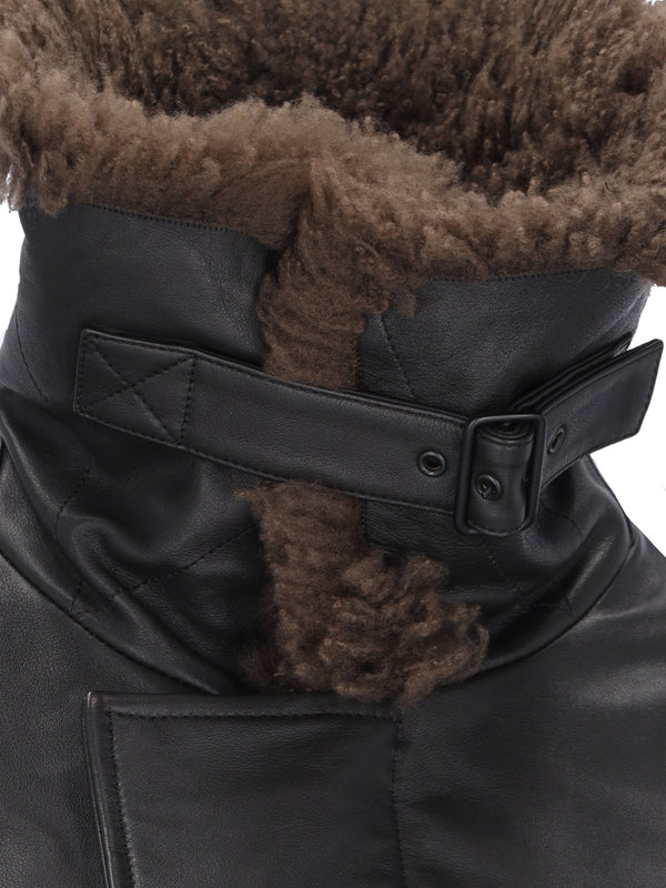 Shearling Collar Leather Blouson
