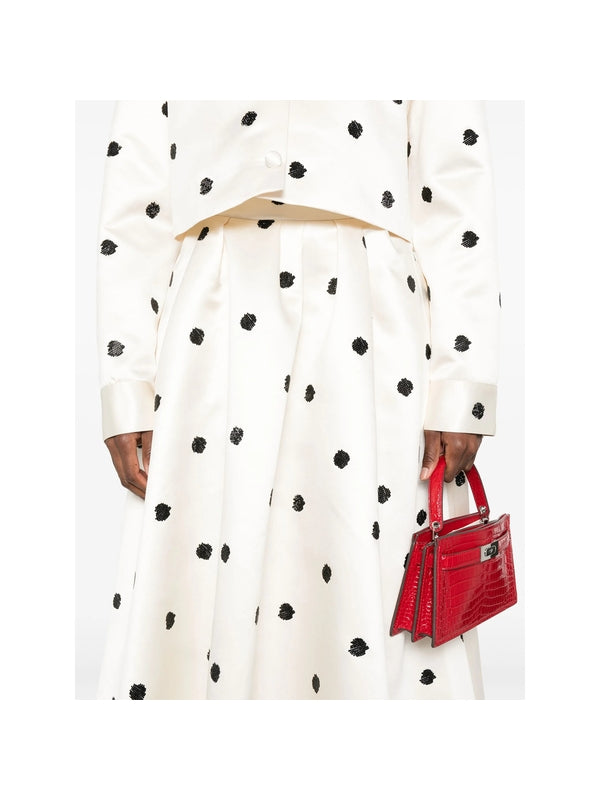 Polka-Dot Flared Skirt