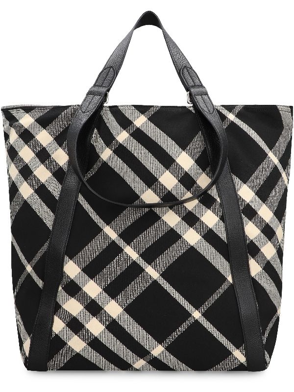 Check Pattern Canvas Tote Bag