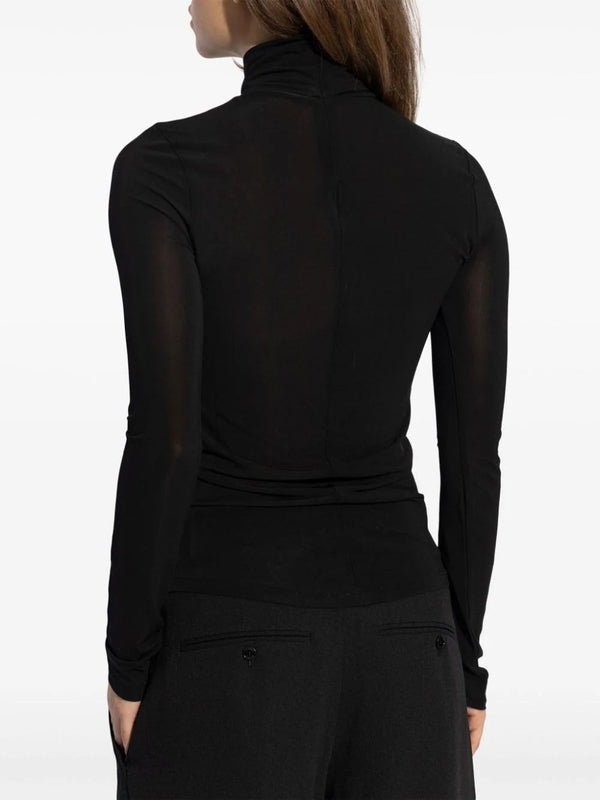 Yoela High Neck Viscose Long Sleeve Top