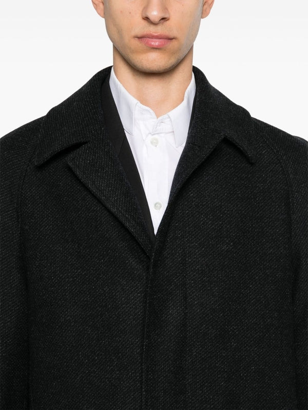 Black Wool Single Coat