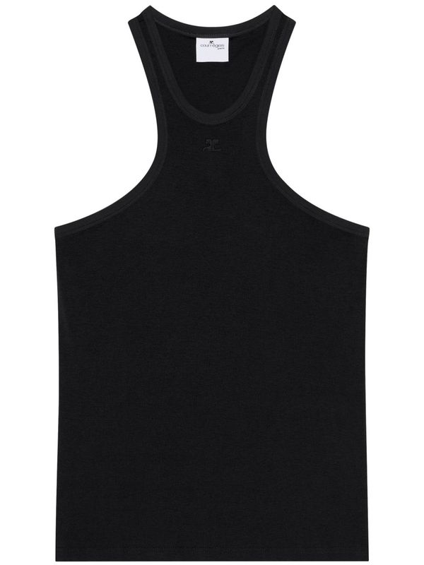 Logo Patch Cotton Sleeveless Top