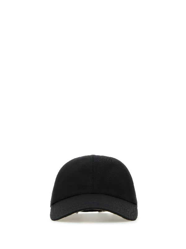 Black Cotton Blend Ball Cap