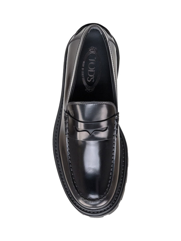 Black Leather Penny Loafers