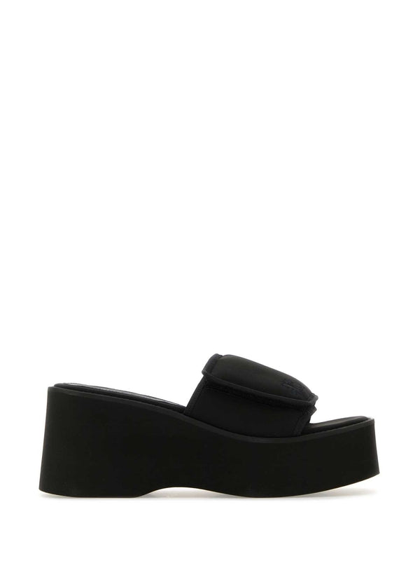 Logo Padded Strap Platform Slides