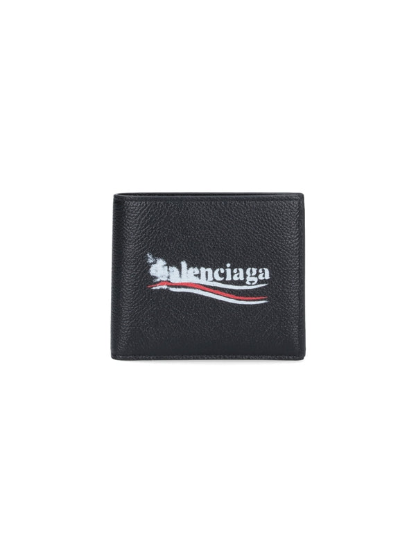 Cash Logo Leather Bi-Fold Wallet