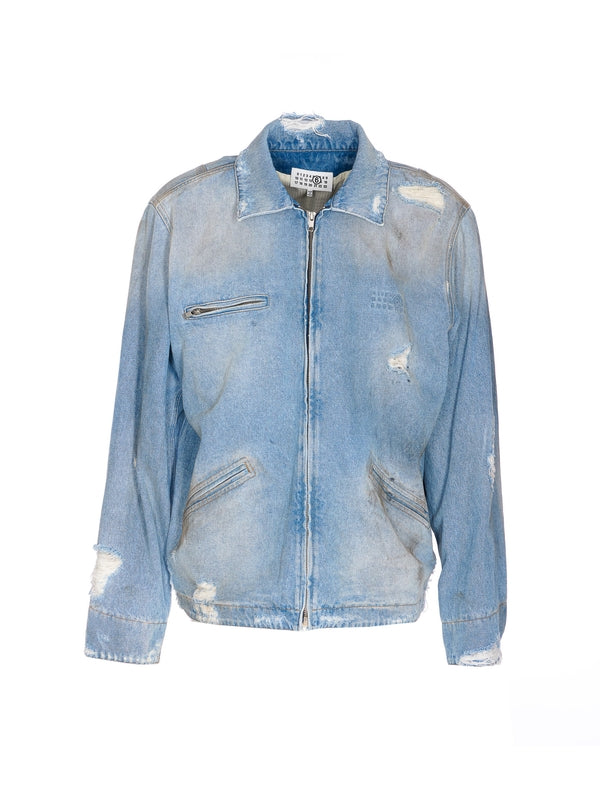 Mm6 Maison Margiela Sky Blue Trucker Jacket