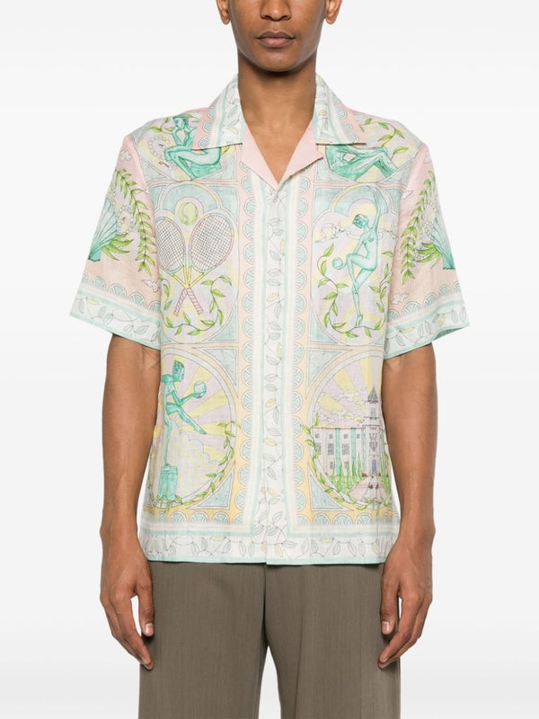 All-Over Printed Linen Shirt