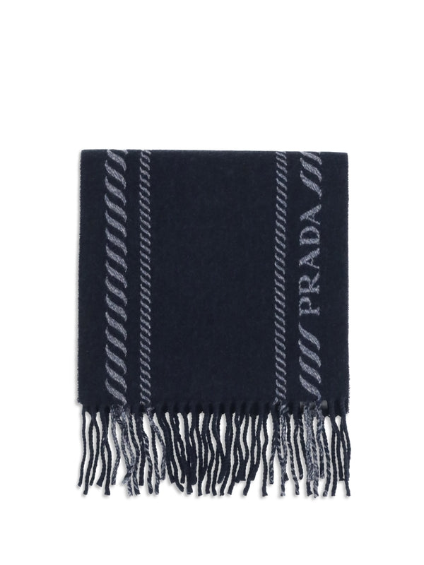 Prada Navy Wool Mufflers