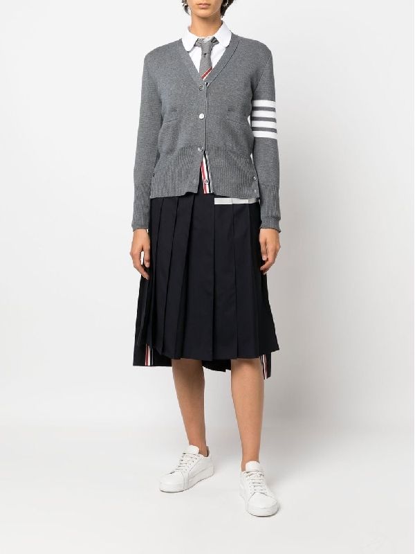 4-Bar Wool Pleated Skirt