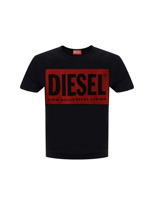 DIESEL - Sheer Logo Detail Short-sleeve T-shirt - Jente
