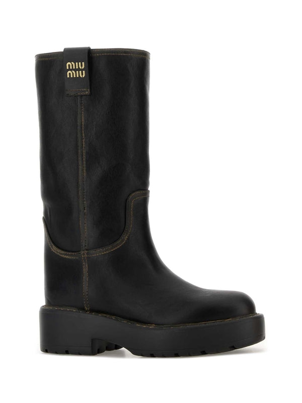 Miu Miu Black Middle Boots