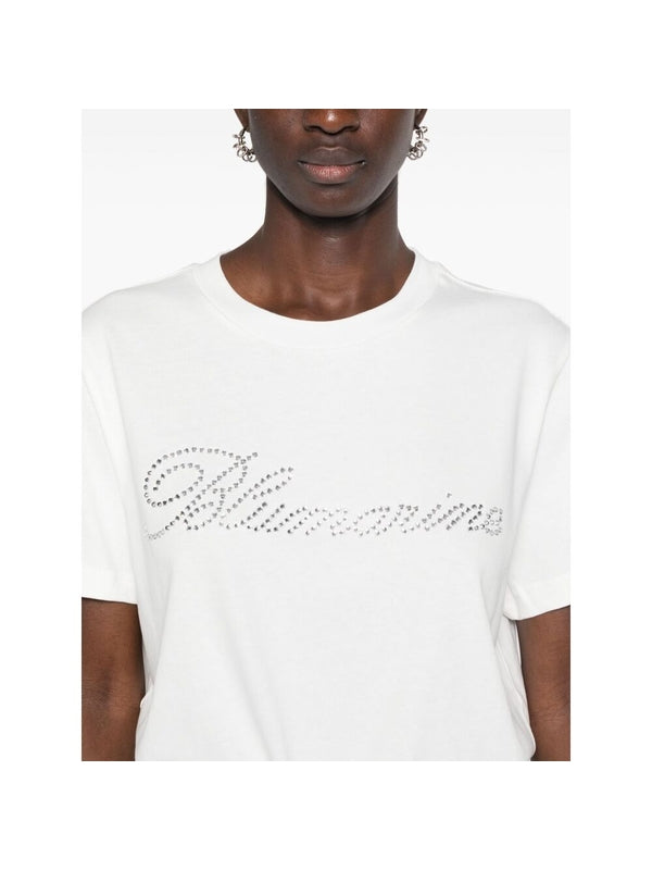 Rhinestone Logo Embellished T-Shirt