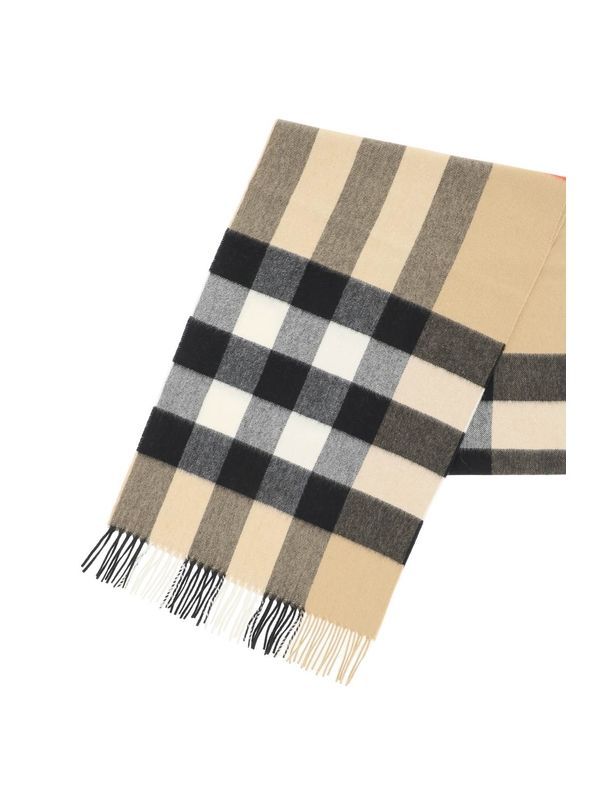 Check Fringe Cashmere Muffler