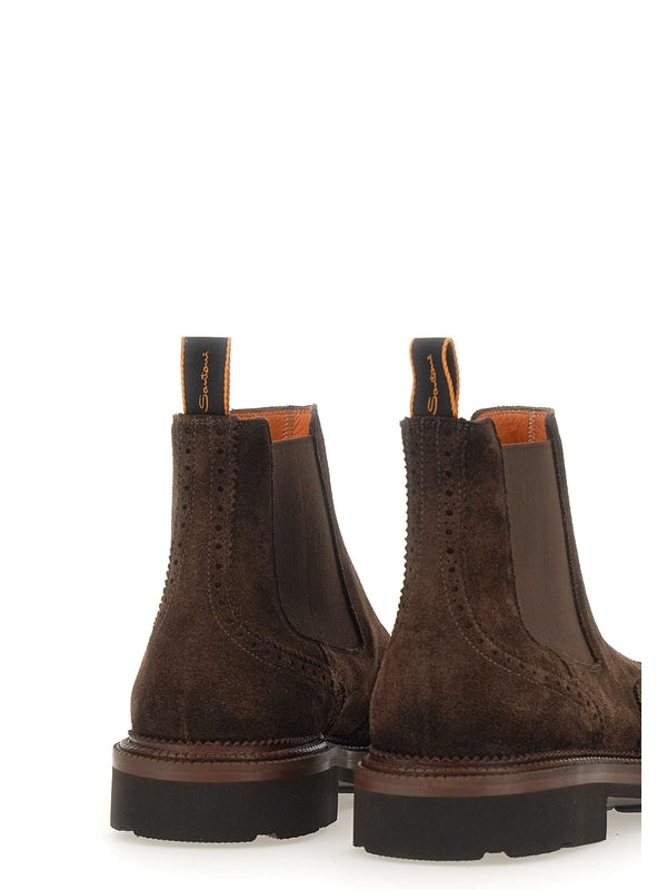 Santoni Brown Chelsea Boots
