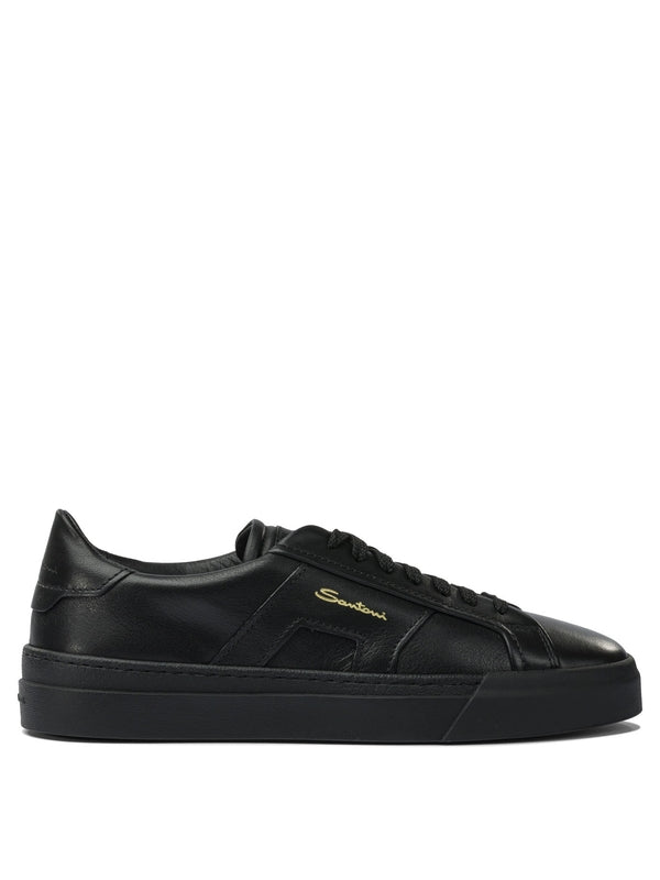 Santoni Black Low Top Sneakers