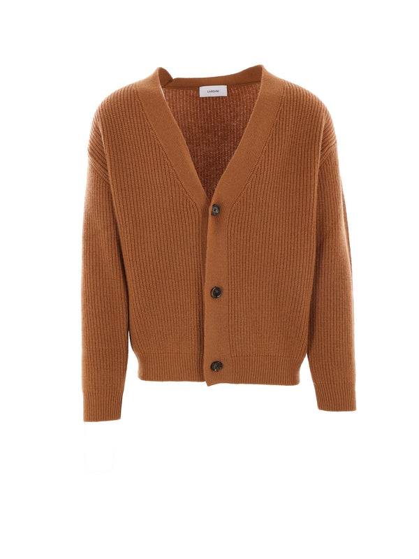 Wool Cashmere V Neck Cardigan