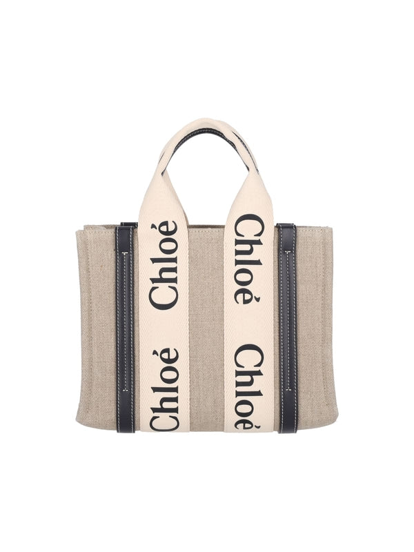 Woody Logo Small Tote Bag