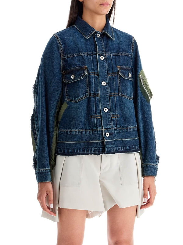 Nylon Insert Denim Jacket - Jente