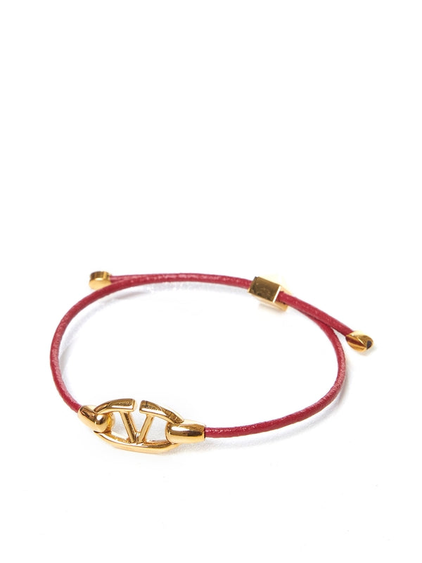 V Logo Embellished Bracelet