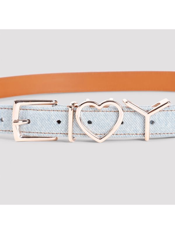 Heart Buckle Denim Belt