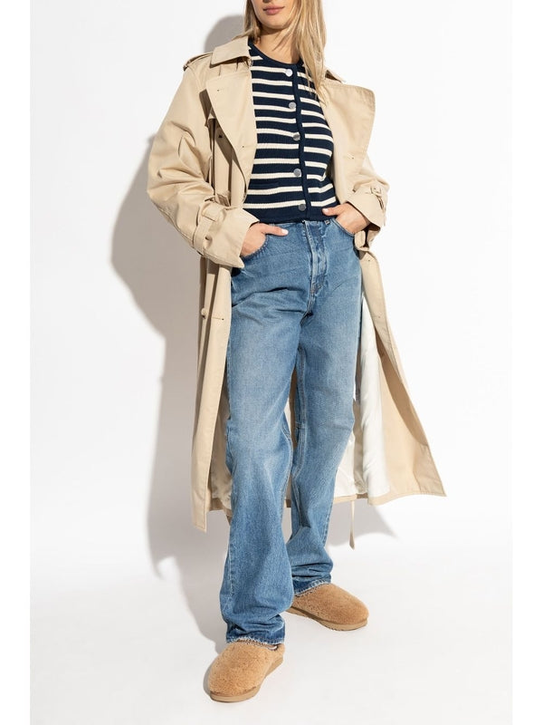 Crewneck Striped Cotton Cardigan