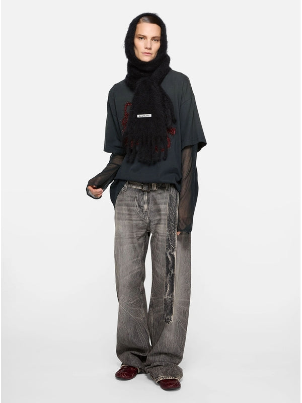 Acne Studios Black Wool Mufflers