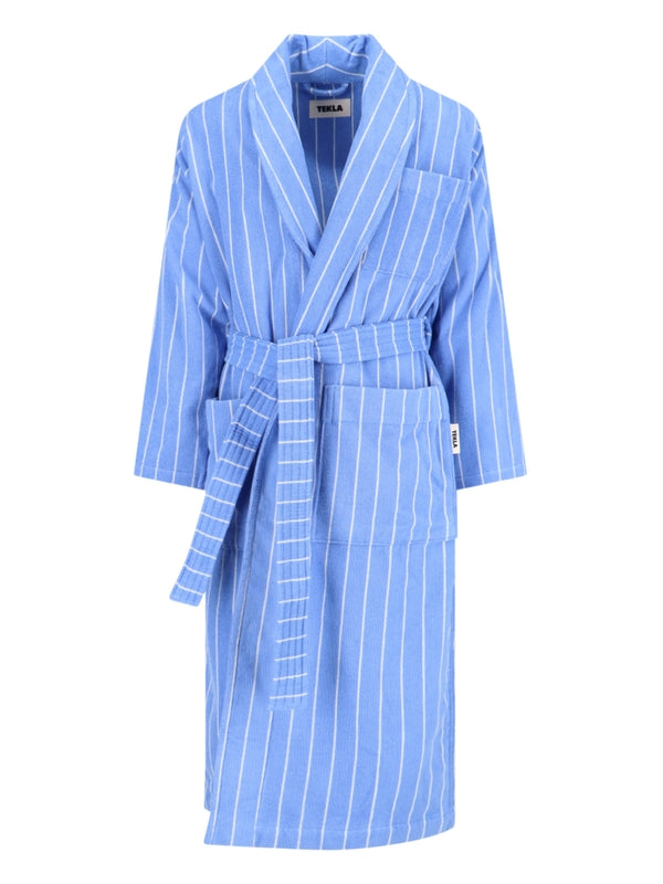 Striped Belt Bathrobe