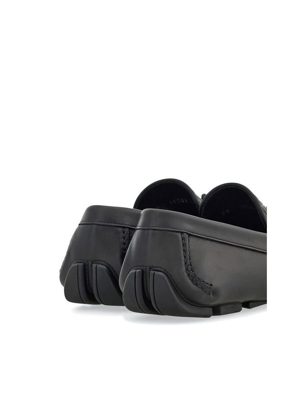 Gancini Logo Leather Driving
  Shoes