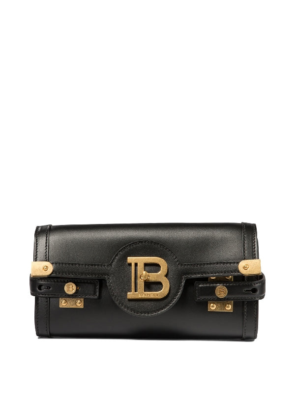 B Buzz Logo Leather Clutch Bag