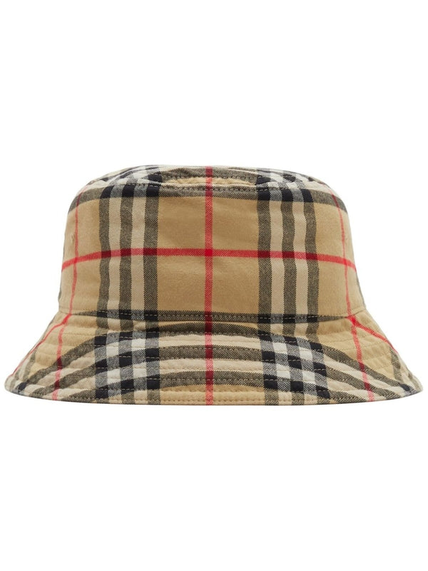 Check Pattern Cotton Bucket Hat